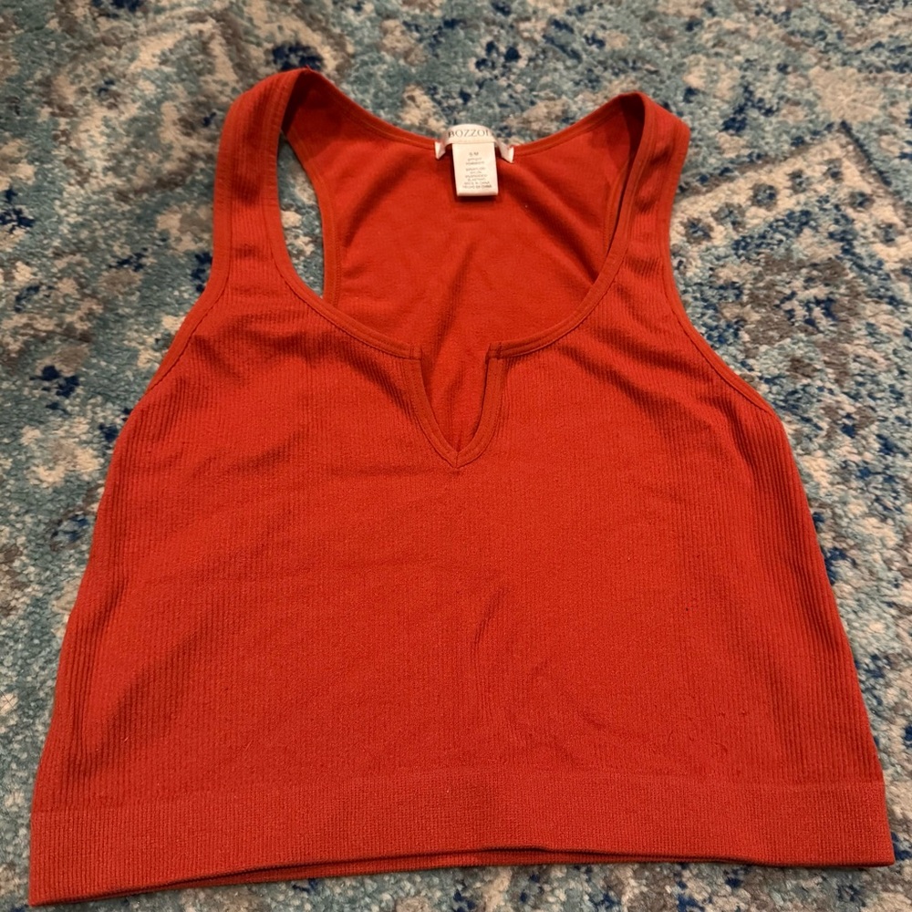 Bozzolo V-Neck Red Tank Top
